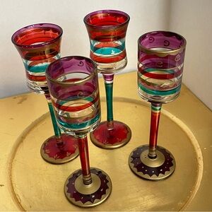 Hand Painted Decorative Cordial Glasses (Set Of 4)